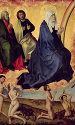 Die Jungfrau bittet für die Menschheit, Detail aus dem Jüngsten Gericht, ca. 1451